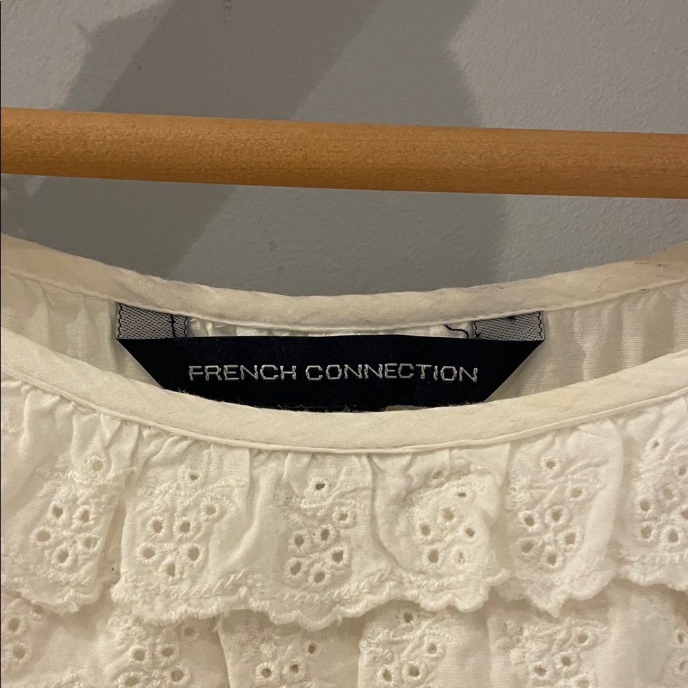 French Connection Cream Ruffle Mini Dress - Picture 2 of 5